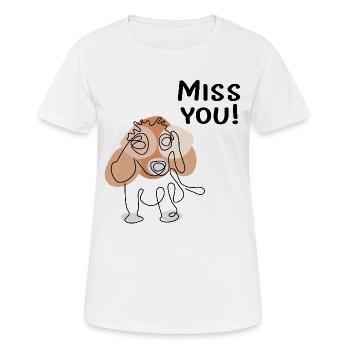 Tu me manques, chien - T-shirt respirant Femme - blanc - Devant - AI Model Female 172 dark (172cm)