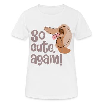 cute dog again - Women's Breathable T-Shirt - white - Front - AI Model Female 172 dark (172cm)