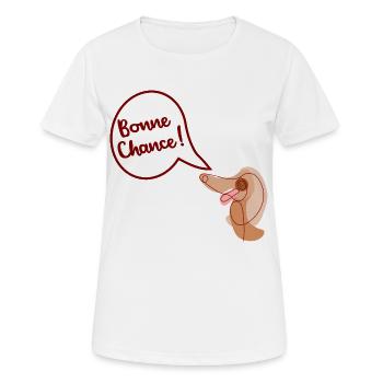 Bonne Chance Chien - T-shirt respirant Femme - blanc - Devant - AI Model Female 172 dark (172cm)