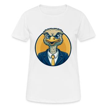 Strauß-Kawaii-Maskottchen-Cartoon-Clipart-Logo-Abzeichen - Frauen T-Shirt atmungsaktiv - Weiß - Vorne - AI Model Female 172 dark (172cm)