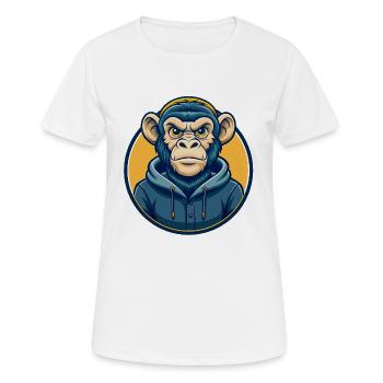 Symbole de Logos de dessins animés de mascotte Monkey Kawaii - T-shirt respirant Femme - blanc - Devant - AI Model Female 172 dark (172cm)