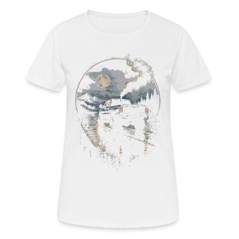 Charbon roulant - T-shirt respirant Femme - blanc - Devant - AI Model Female 172 dark (172cm)