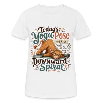 Yoga Cow Downward Spiral - Women's Breathable T-Shirt - white - Front - AI Model Female 172 dark (172cm)