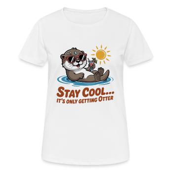 Reste calme, ça ne fait que loutre - T-shirt respirant Femme - blanc - Devant - AI Model Female 172 dark (172cm)