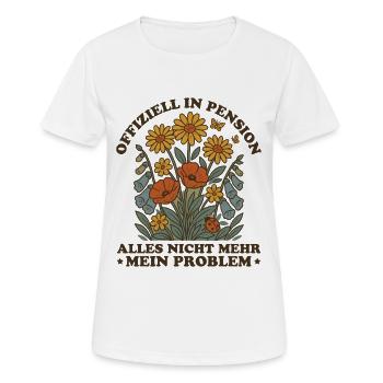Pensionärin Retro Wildblumen Abschied Pension - Frauen T-Shirt atmungsaktiv - Weiß - Vorne - AI Model Female 172 dark (172cm)