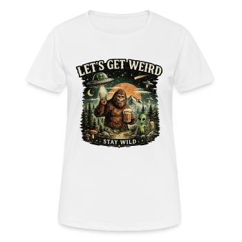 Sortons bizarres Restons Sauvages – Célébration Sasquatch - T-shirt respirant Femme - blanc - Devant - AI Model Female 172 dark (172cm)