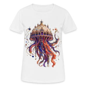 Méduse cathédrale cosmique - T-shirt respirant Femme - blanc - Devant - AI Model Female 172 dark (172cm)