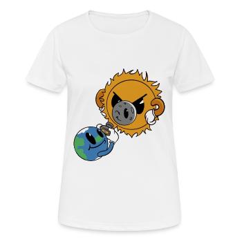 Soleil contre Terre : Éclipse solaire cosmique - T-shirt respirant Femme - blanc - Devant - AI Model Female 172 dark (172cm)