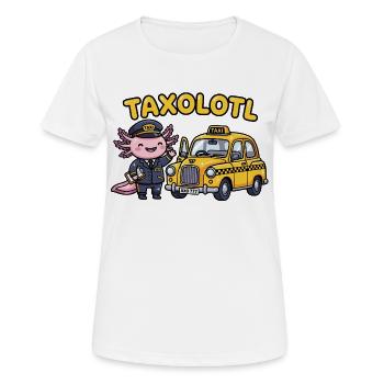 Axolotl taxi driver with a yellow taxi taxolotl - Women's Breathable T-Shirt - white - Front - AI Model Female 172 dark (172cm)
