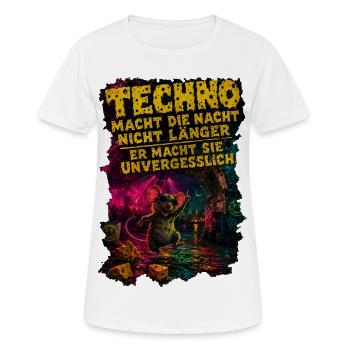 Techno Maus alles Käse außer Techno - Frauen T-Shirt atmungsaktiv - Weiß - Vorne - AI Model Female 172 dark (172cm)