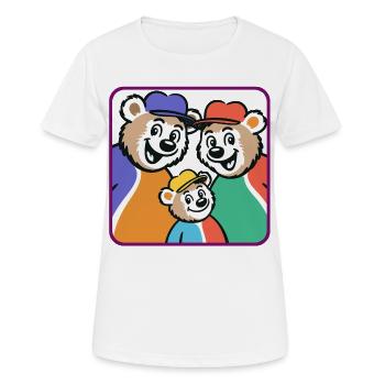 Famille d’ours aux couleurs vives - T-shirt respirant Femme - blanc - Devant - AI Model Female 172 dark (172cm)