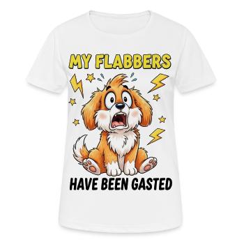 C’est drôle, mes flabbers ont été gazés design de chien - T-shirt respirant Femme - blanc - Devant - AI Model Female 172 dark (172cm)