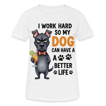 Hustling For The Hound - Cadeau drôle de chien - T-shirt respirant Femme - blanc - Devant - AI Model Female 172 dark (172cm)