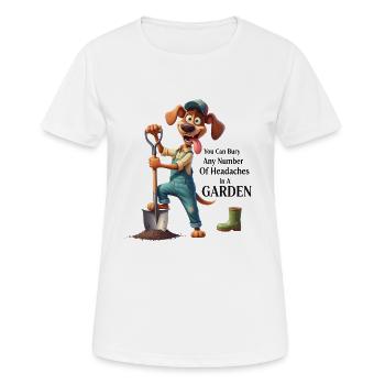 Dragging Dog Dog & Jardinage Amateur d’humour Merch - T-shirt respirant Femme - blanc - Devant - AI Model Female 172 dark (172cm)