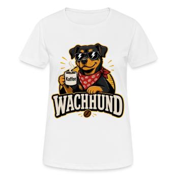 Wachhund Kaffee Rottweiler Kaffeeliebhaber - Frauen T-Shirt atmungsaktiv - Weiß - Vorne - AI Model Female 172 dark (172cm)