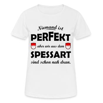 Rote Spessart Schildformen mit Weißzacken - Frauen T-Shirt atmungsaktiv - Weiß - Vorne - AI Model Female 172 dark (172cm)
