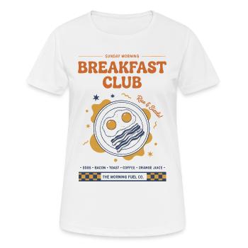 Breakfast Club : Brunch drôle, café, bacon, nourriture - T-shirt respirant Femme - blanc - Devant - AI Model Female 172 dark (172cm)