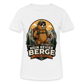 Berge Meine Auszeit Wanderer Outdoor - Frauen T-Shirt atmungsaktiv - Weiß - Vorne - AI Model Female 172 dark (172cm)