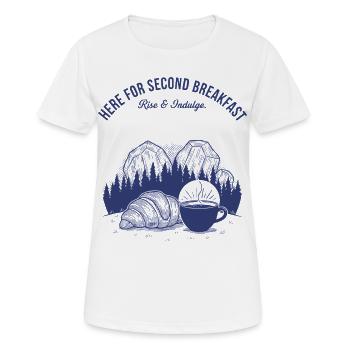 Petit-déjeuner Deuxième petit-déjeuner Lève-toi et Indulge - T-shirt respirant Femme - blanc - Devant - AI Model Female 172 dark (172cm)