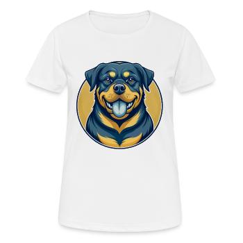 Logo clipart de dessin animé de la mascotte Rottweiler Dog Kawaii - T-shirt respirant Femme - blanc - Devant - AI Model Female 172 dark (172cm)