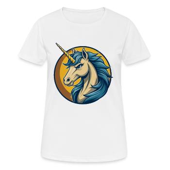 Unicorn Kawaii Maskottchen Cartoon Clipart Logo Abzeichen - Frauen T-Shirt atmungsaktiv - Weiß - Vorne - AI Model Female 172 dark (172cm)