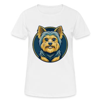 Yorkshire Terrier Hund Kawaii Cartoon Clipart Logo - Frauen T-Shirt atmungsaktiv - Weiß - Vorne - AI Model Female 172 dark (172cm)