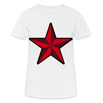 Étoile Rouge (Révolution / Esquisse / 3C) - T-shirt respirant Femme - blanc - Devant - AI Model Female 172 dark (172cm)