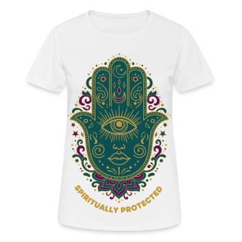 Spirituality Spiritually Protected Sacred Geometry - Women's Breathable T-Shirt - white - Front - AI Model Female 172 dark (172cm)
