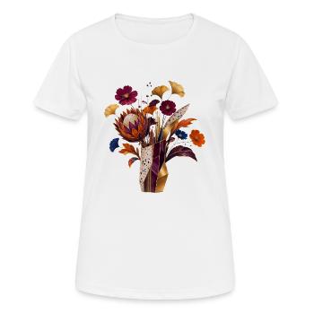 Vase Floral Géométrique Doré - T-shirt respirant Femme - blanc - Devant - AI Model Female 172 dark (172cm)