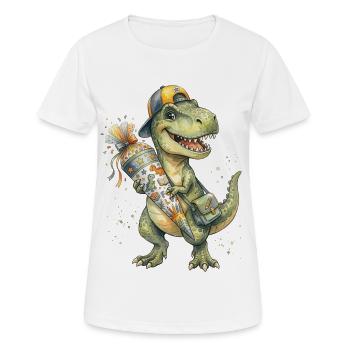 Funny watercolor T-Rex for back-to-school - Women's Breathable T-Shirt - white - Front - AI Model Female 172 dark (172cm)