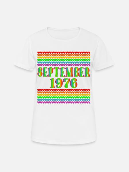 Septembre 1976, 50e anniversaire Regenbogen - T-shirt respirant Femme - blanc