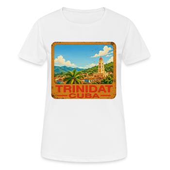 Trinité, Cuba - T-shirt respirant Femme - blanc - Devant - AI Model Female 172 dark (172cm)