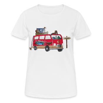Kanada Camper Motiv Vanlife Camping Urlaub - Frauen T-Shirt atmungsaktiv - Weiß - Vorne - AI Model Female 172 dark (172cm)