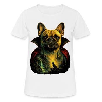 Chien d’Halloween bouledogue français dans le - T-shirt respirant Femme - blanc - Devant - AI Model Female 172 dark (172cm)