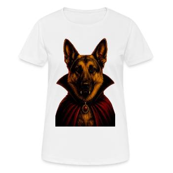 Costume de vampire d’Halloween en berger allemand - T-shirt respirant Femme - blanc - Devant - AI Model Female 172 dark (172cm)