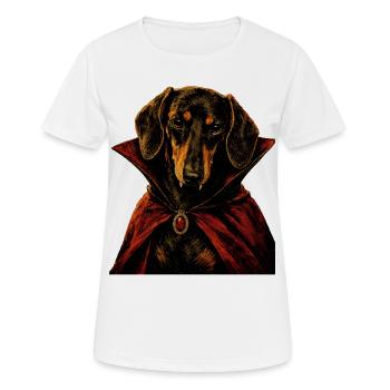Teckel Chien viennois Vampire d’Halloween - T-shirt respirant Femme - blanc - Devant - AI Model Female 172 dark (172cm)