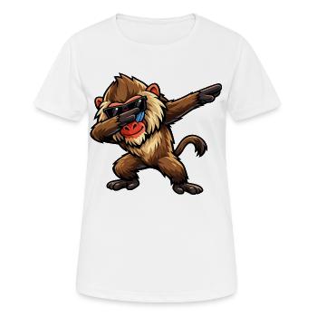 Dabbing Pavian - Frauen T-Shirt atmungsaktiv - Weiß - Vorne - AI Model Female 172 dark (172cm)