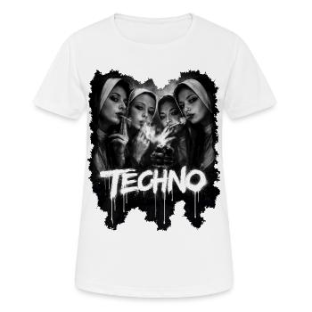 Techno Nuns Black-Grey - Women's Breathable T-Shirt - white - Front - AI Model Female 172 dark (172cm)