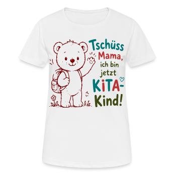 Tschüss Mama Kita-Bär Motiv - Frauen T-Shirt atmungsaktiv - Weiß - Vorne - AI Model Female 172 dark (172cm)