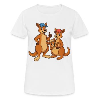 Känguru Familie Cap Trio - Frauen T-Shirt atmungsaktiv - Weiß - Vorne - AI Model Female 172 dark (172cm)
