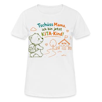 KitaKind Abschied von Mama - Frauen T-Shirt atmungsaktiv - Weiß - Vorne - AI Model Female 172 dark (172cm)
