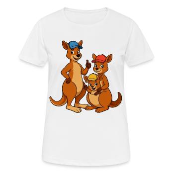 Kangaroo Family - Women's Breathable T-Shirt - white - Front - AI Model Female 172 dark (172cm)
