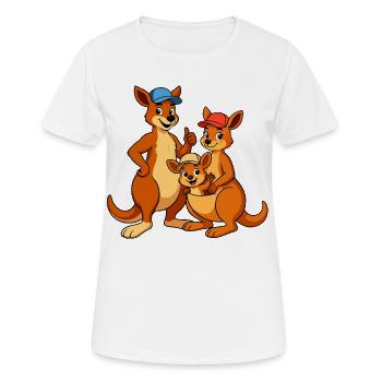 Dessin animé de la famille kangourou - T-shirt respirant Femme - blanc - Devant - AI Model Female 172 dark (172cm)