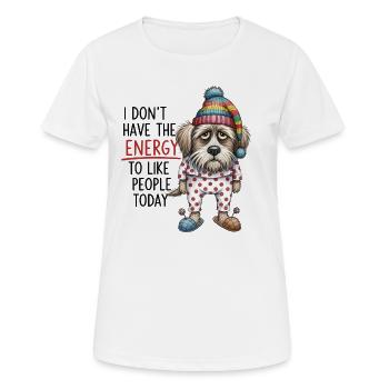 Design drôle de chien endormi - T-shirt respirant Femme - blanc - Devant - AI Model Female 172 dark (172cm)