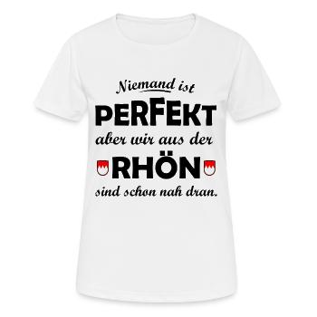 Doppelrote Rhön Zacken auf Schwarz - Frauen T-Shirt atmungsaktiv - Weiß - Vorne - AI Model Female 172 dark (172cm)