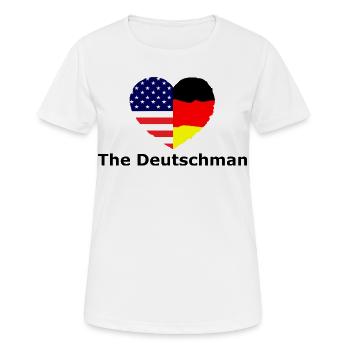 Heart Flag USADeutschland Fusion - Women's Breathable T-Shirt - white - Front - AI Model Female 172 dark (172cm)