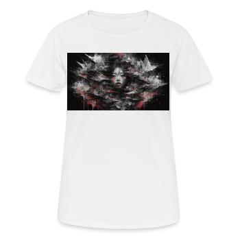 Portrait de t-shirt de la femme Dark Asia Punk Art - T-shirt respirant Femme - blanc - Devant - AI Model Female 172 dark (172cm)