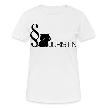 Law Cat Lawyer - Women's Breathable T-Shirt - white - Front - AI Model Female 172 dark (172cm)