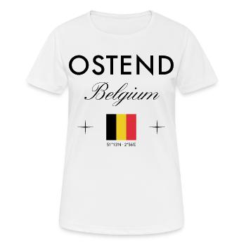 Ostende Belgique Coordonnées Souvenir de voyage - T-shirt respirant Femme - blanc - Devant - AI Model Female 172 dark (172cm)