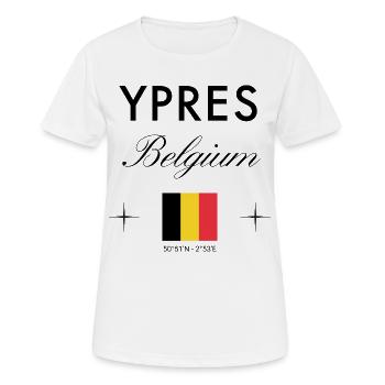 Ypres Belgium Coordinates Travel Souvenir - Women's Breathable T-Shirt - white - Front - AI Model Female 172 dark (172cm)